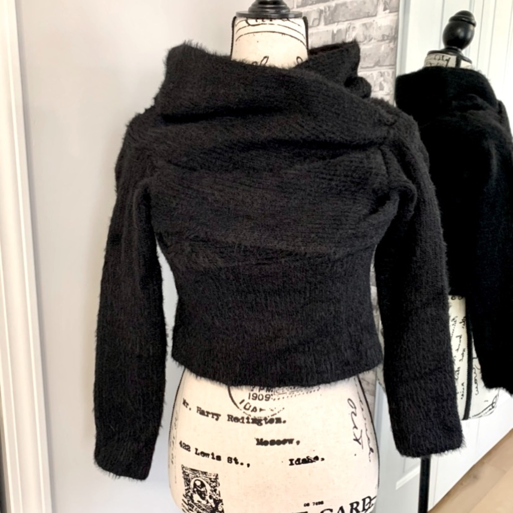 Super Soft Cropped Wrap Sweater